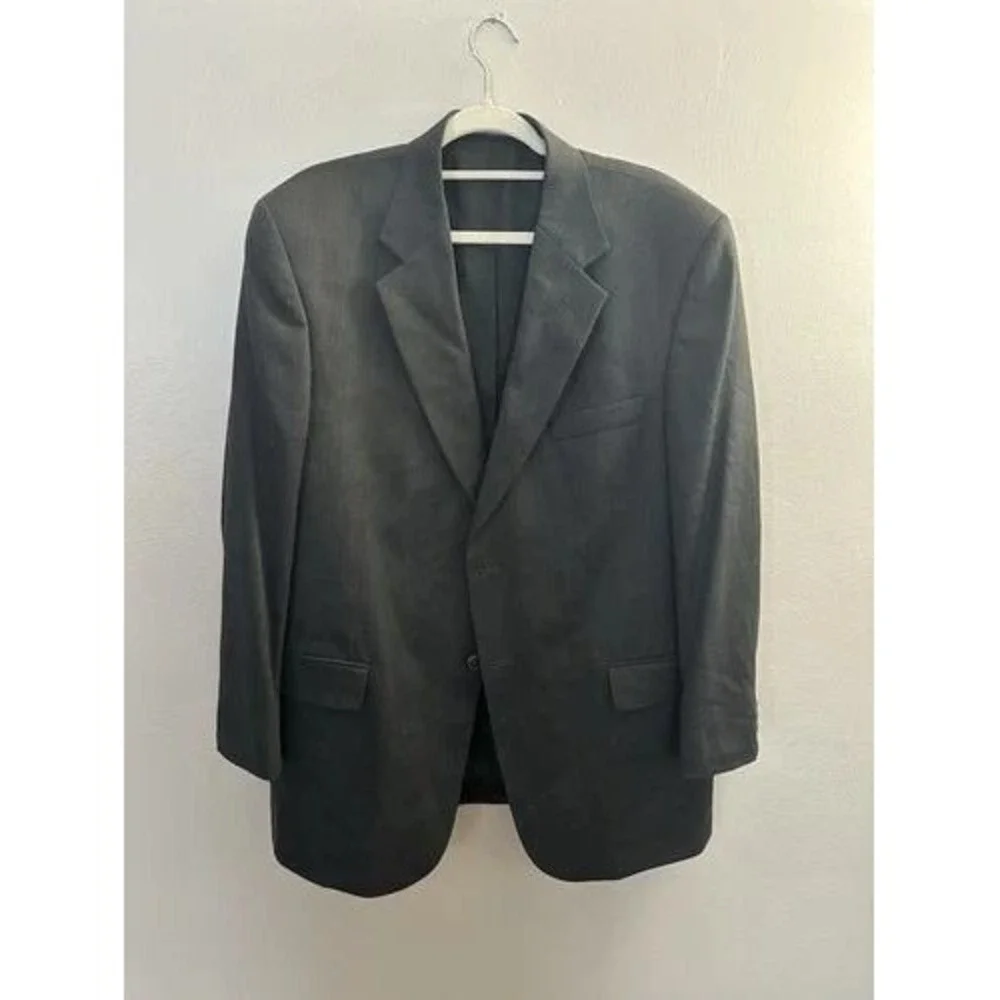 Stafford Traveler Plus Blazer Mens Worsted Wool Stretch 44 Reg Charcoal Gray